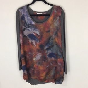 Soft Surroundings Fall Muted Colors Tunic Top Size Large